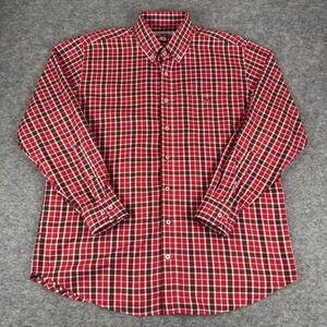 Southern Point Co. Button Down Shirt Long Sleeve Plaid Cotton Red Mens Large L